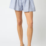 Linen Stripe Pleated Shorts