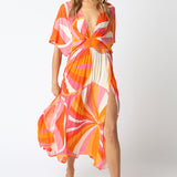 Retro Print Maxi Dress