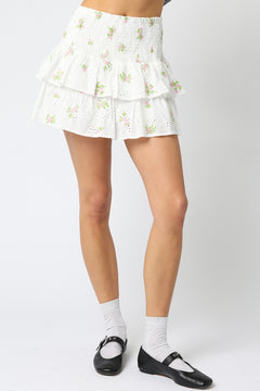 Floral Eyelet Skirt