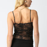 Lace Camisole Top - black, womens top collection