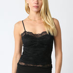 Lace Camisole Top - black, womens top collection