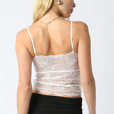 Lace Camisole Top - white, womens top collection