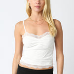 Lace Camisole Top - white, womens top collection