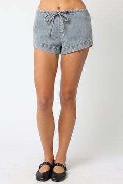 Mini Tie Front Short - Denim, Women's Bottoms Collection