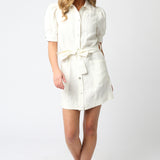 Button Down Linen Belt Dress