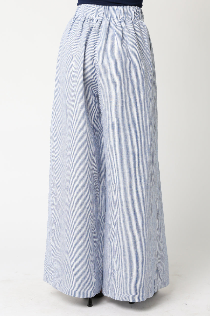 Linen Stripe Pant - Denim, Women's Bottoms Collection