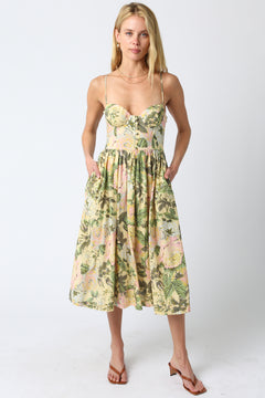 Midi Dress With Cups and Buttons