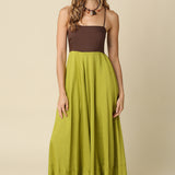 Flowy Two Tone Maxi Dress