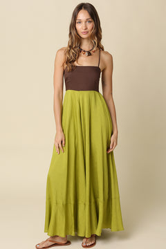 Flowy Two Tone Maxi Dress