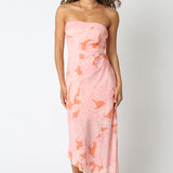 Floral Tube Asymmetrical Midi Dress
