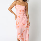 Floral Tube Asymmetrical Midi Dress