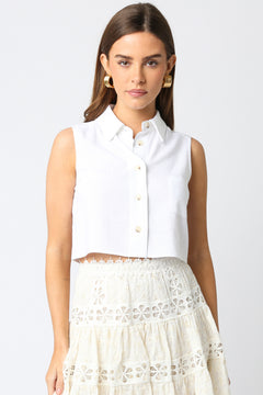 Sleeveless Button Down Top
