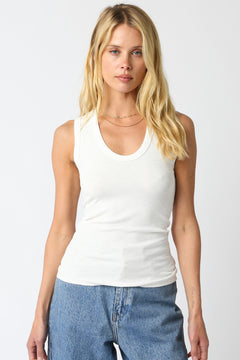 V Neck Ribbed Tank Top