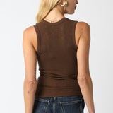 V Neck Ribbed Tank Top