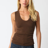 V Neck Ribbed Tank Top