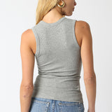 V Neck Ribbed Tank Top