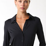 Button Down Bodysuit - black, womens bodysuit collection