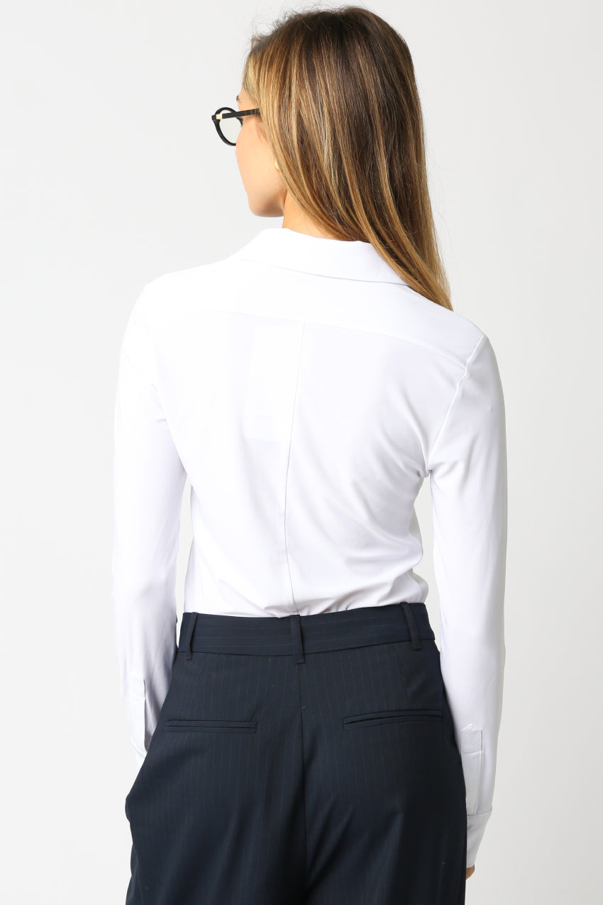 Button Down Bodysuit - white, womens bodysuit collection