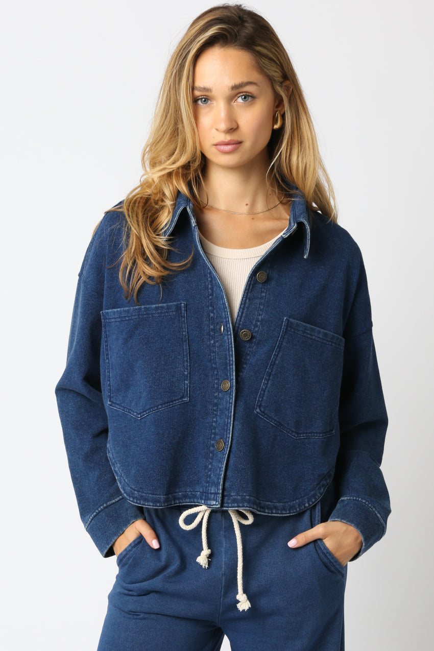 Button Up With Front Pockets - Denim, Women's Tops Collection