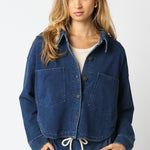 Button Up With Front Pockets - Denim, Women's Tops Collection