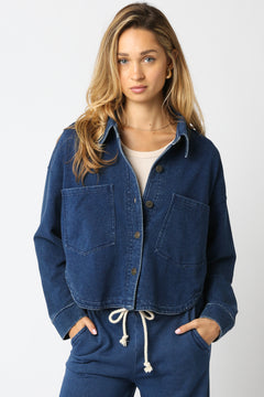 Button Up With Front Pockets - Denim, Women's Tops Collection