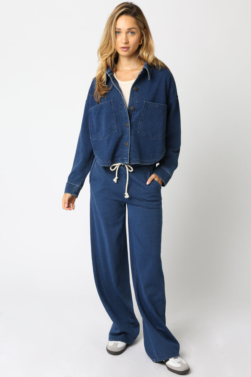 Button Up With Front Pockets - Denim, Women's Tops Collection