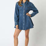 Button Denim Dress - Denim, Women's Dresses Collection