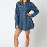 Button Denim Dress - Denim, Women's Dresses Collection