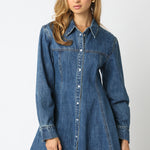 Button Denim Dress - Denim, Women's Dresses Collection