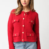 Gold Button 4 Pocket Cardigan