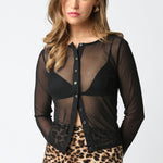Sheer Layered Top - black sheer, womens top collection