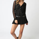 Sheer Layered Top - black sheer, womens top collection
