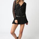 Sheer Layered Top - black sheer, womens top collection