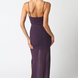 Midi Mesh Slip Dress with Lining