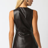 Vegan Leather Vest - dark chocolate, womens vest collection