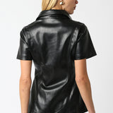 Short Sleeve Button Front Top