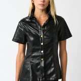 Short Sleeve Button Front Top
