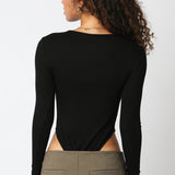 High Neck Bodysuit - black, womens bodysuit collection