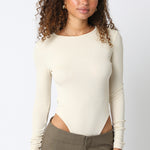 High Neck Bodysuit - ecru, womens bodysuit collection