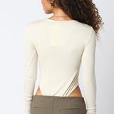 High Neck Bodysuit - ecru, womens bodysuit collection