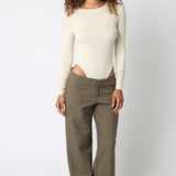 High Neck Bodysuit - ecru, womens bodysuit collection