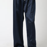 Button Front Satin Pants - navy, womens pants collection