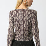 Snake Print Cardigan - Grey Snake, Women's Tops Collection