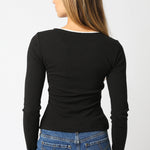 Double Layer Cardigan - black with white lining, womens sweater collection
