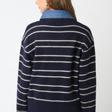 Stripe Sweater With Contrast Collar
