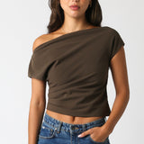Off Shoulder With Ruched Side