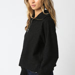 Sherpa Quarter Zip Pull Over - black, womens sweatshirt collection