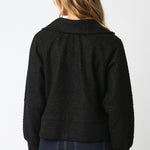 Sherpa Quarter Zip Pull Over - black, womens sweatshirt collection