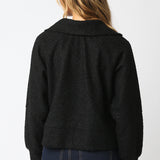 Sherpa Quarter Zip Pull Over - black, womens sweatshirt collection