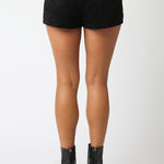 Faux Suede Shorts - black, womens short collection